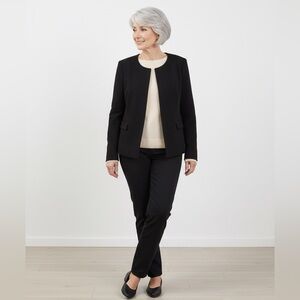 LOFT polyester/wool black blazer. Size: 4